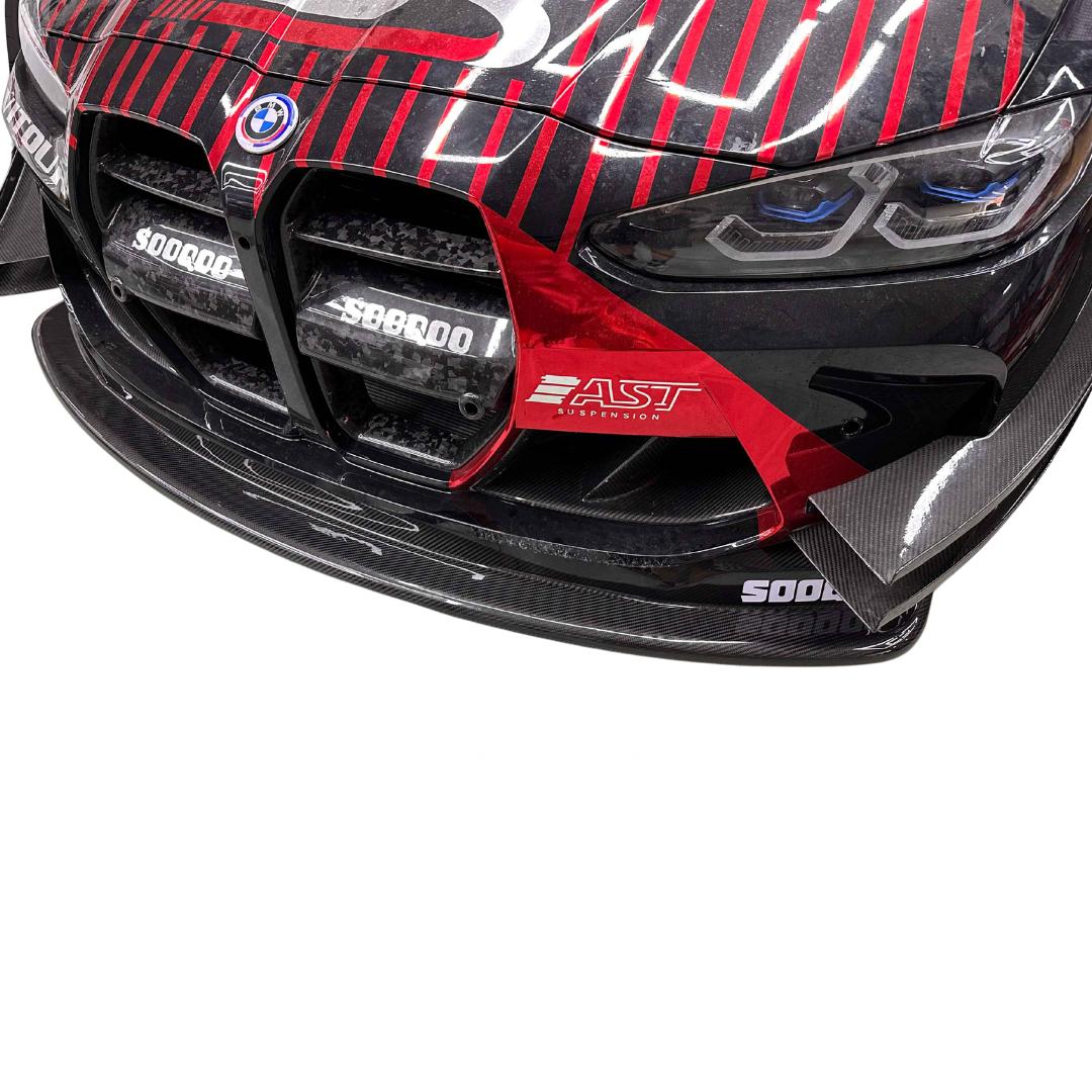 GT4 Style Pre-Preg Carbon Fibre Front Canards for BMW G80 G81 M3 G82 G83 M4 21-Present-Carbon Factory