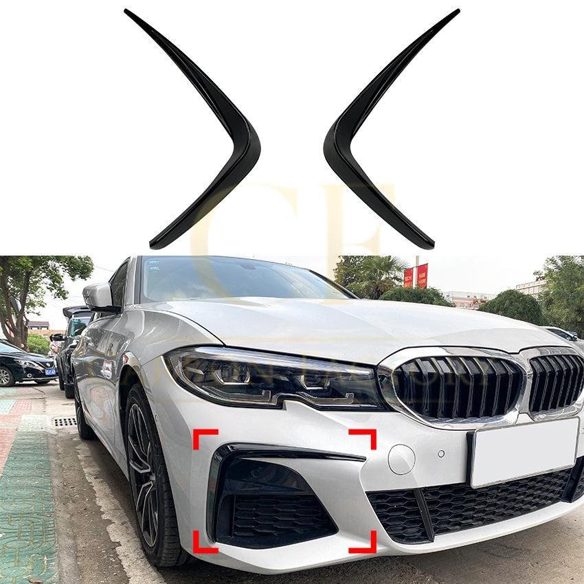 Gloss Black Front Bumper Trims for BMW 3 Series G20 G21 Pre-LCI 19-22-Carbon Factory