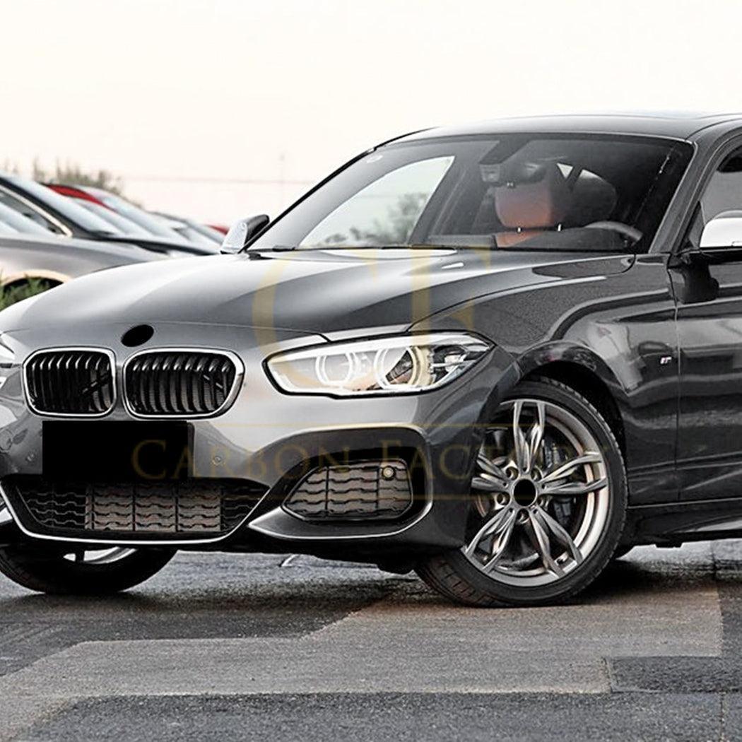 Gloss Black Front Bumper Trims for BMW F20 F21 1 Series LCI 15-19-Carbon Factory