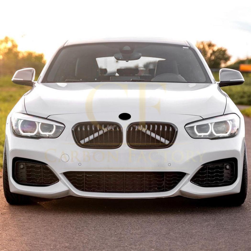 Gloss Black Front Bumper Trims for BMW F20 F21 1 Series LCI 15-19-Carbon Factory