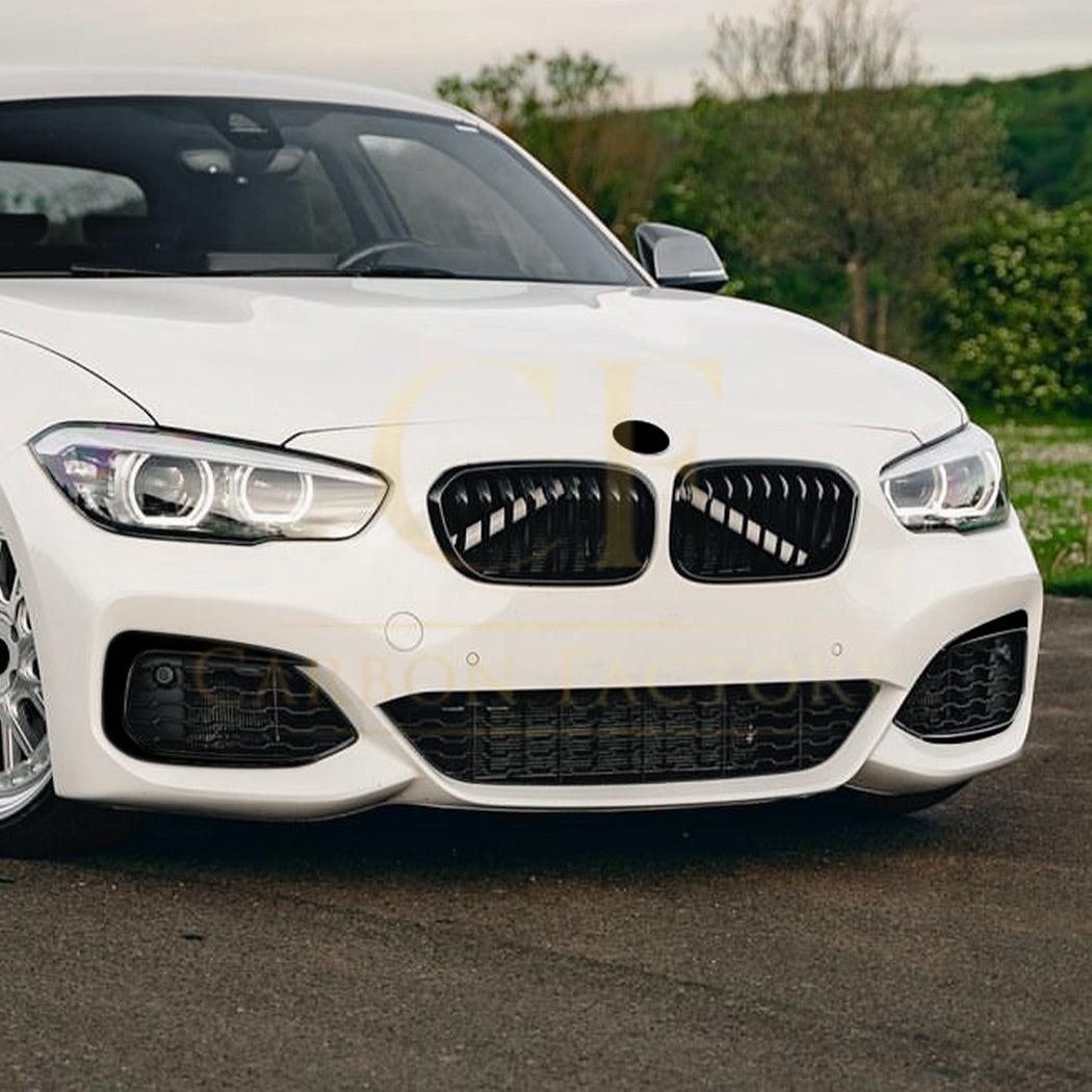 Gloss Black Front Bumper Trims for BMW F20 F21 1 Series LCI 15-19-Carbon Factory
