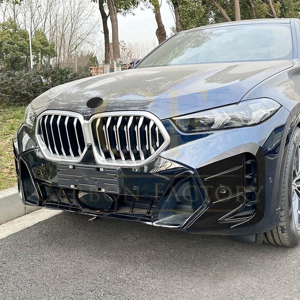 Gloss Black Front Bumper Trims for BMW G06 X6 LCI 23-25-Carbon Factory