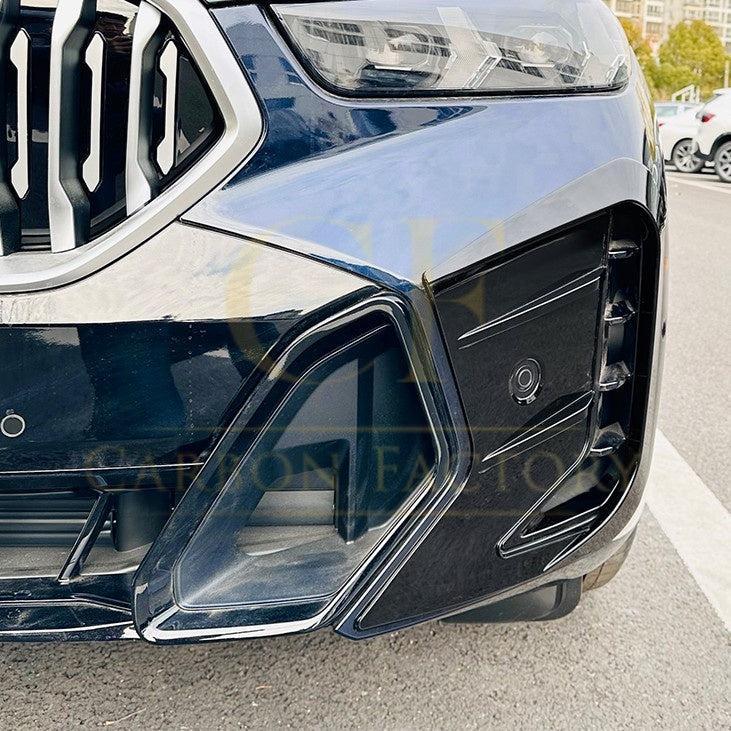 Gloss Black Front Bumper Trims for BMW G06 X6 LCI 23-25-Carbon Factory