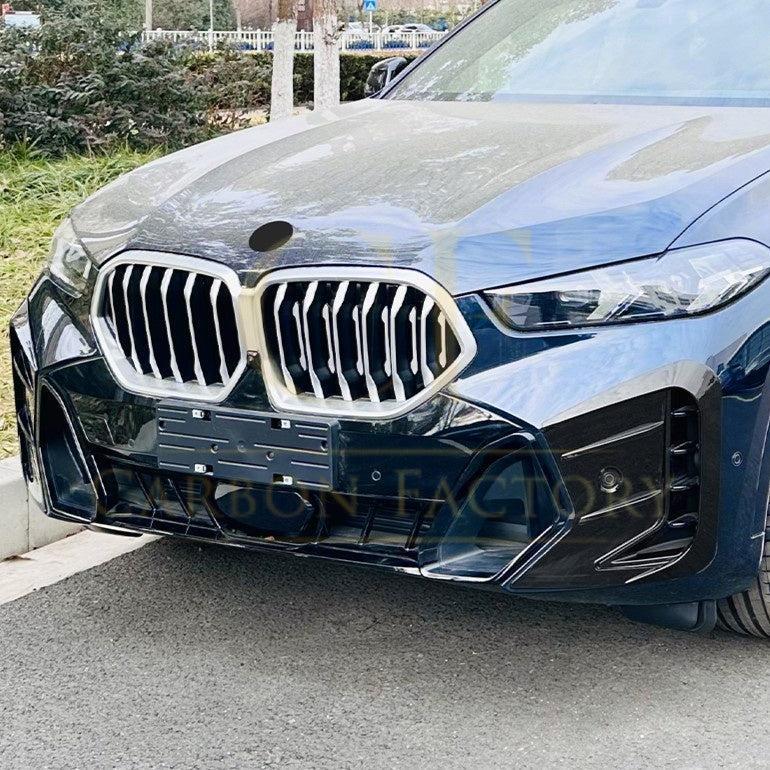Gloss Black Front Bumper Trims for BMW G06 X6 LCI 23-25-Carbon Factory