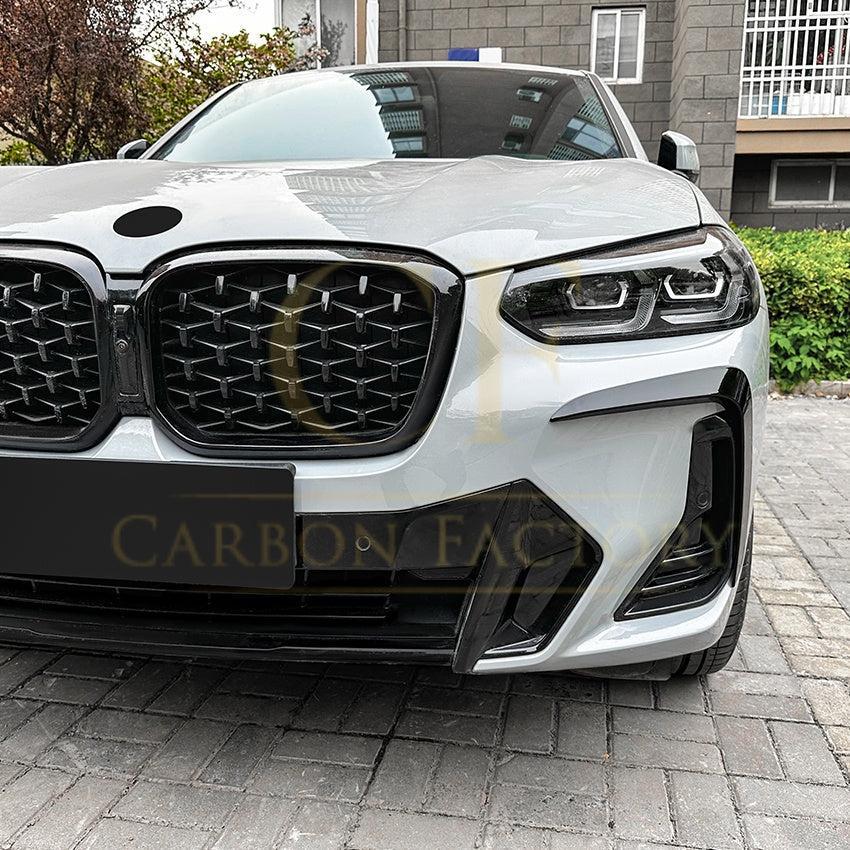 Gloss Black Front Canards for BMW G01 X3 G02 X4 LCI 22-24-Carbon Factory
