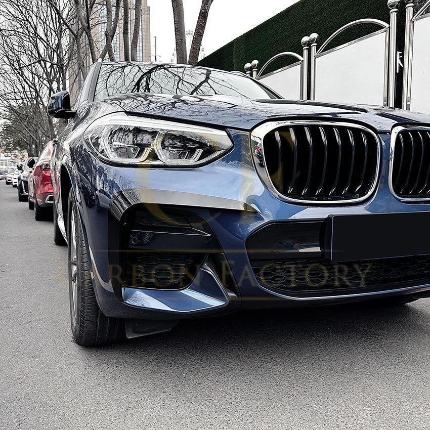 Gloss Black Front Canards for BMW G01 X3 G02 X4 Pre-LCI 18-21-Carbon Factory