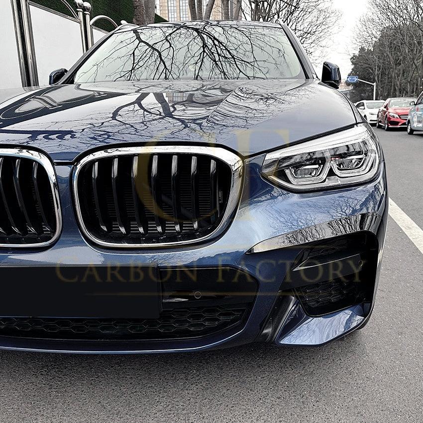 Gloss Black Front Canards for BMW G01 X3 G02 X4 Pre-LCI 18-21-Carbon Factory
