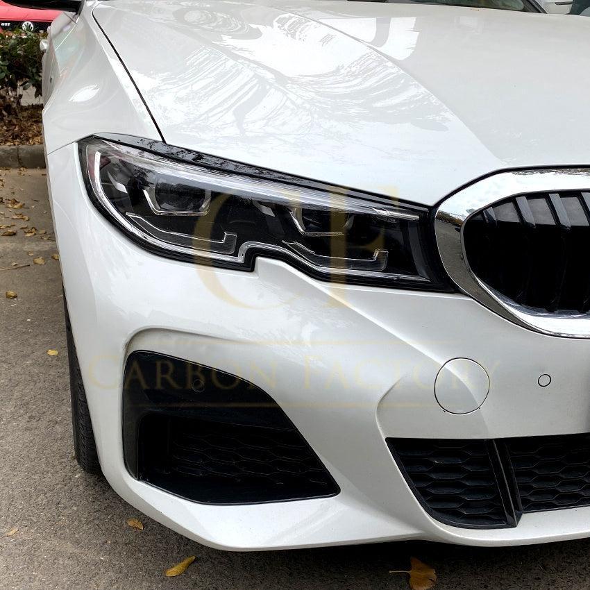 Gloss Black Headlight Trims for BMW 3 Series G20 G21 Pre-LCI 19-22-Carbon Factory