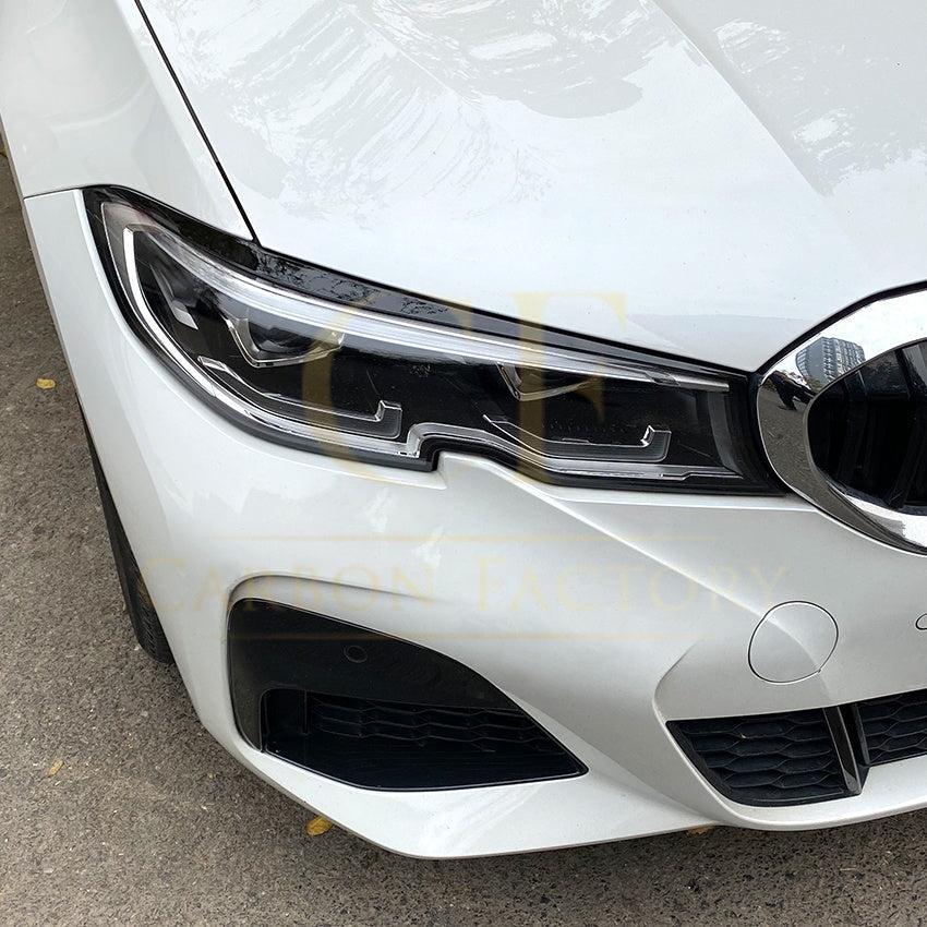 Gloss Black Headlight Trims for BMW 3 Series G20 G21 Pre-LCI 19-22-Carbon Factory