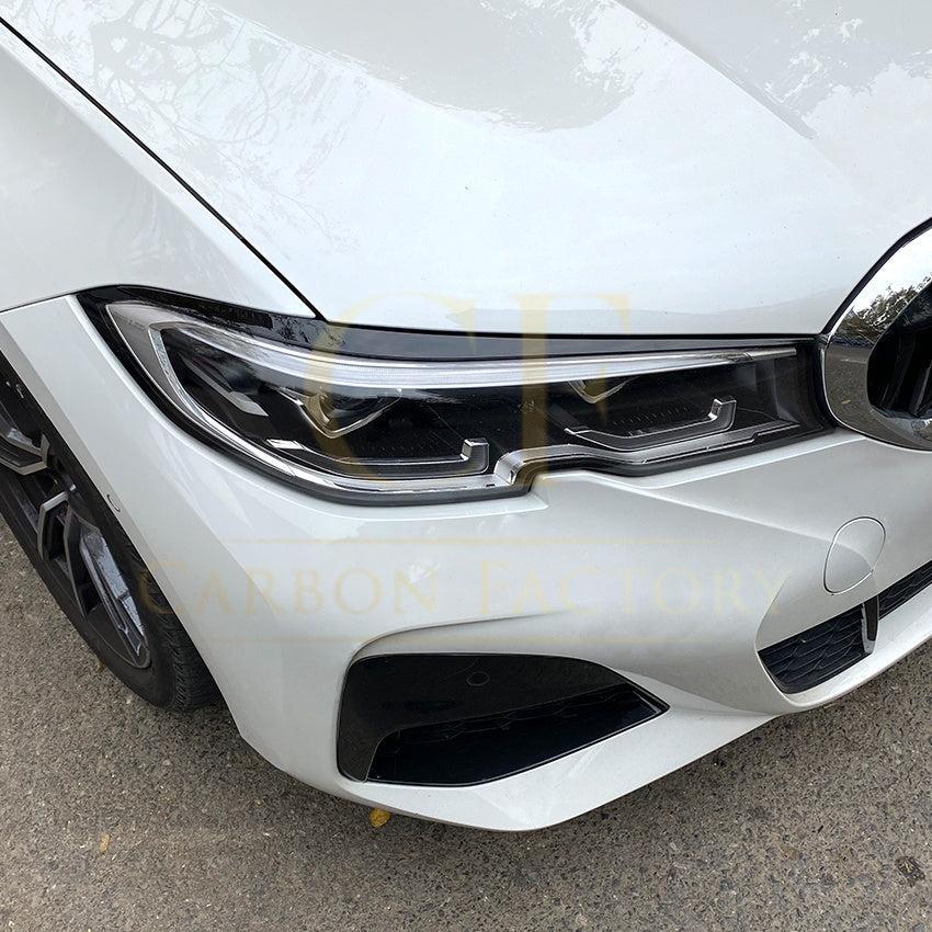 Gloss Black Headlight Trims for BMW 3 Series G20 G21 Pre-LCI 19-22-Carbon Factory