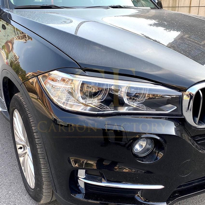 Gloss Black Headlight Trims for BMW F15 X5 F16 X6 14-18-Carbon Factory
