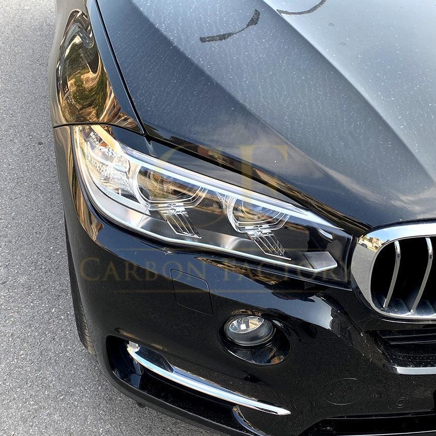 Gloss Black Headlight Trims for BMW F15 X5 F16 X6 14-18-Carbon Factory