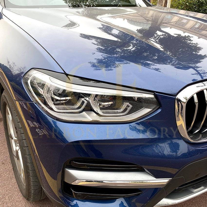 Gloss Black Headlight Trims for BMW G01 X3 G02 X4 18-24-Carbon Factory