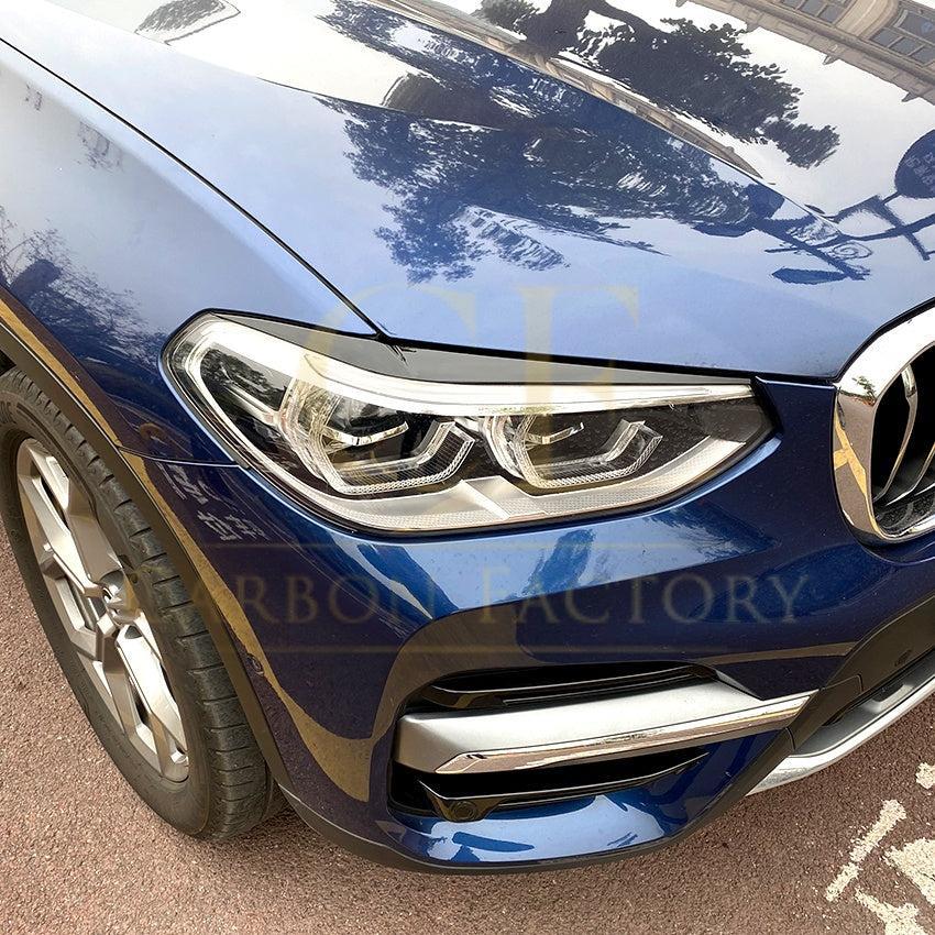 Gloss Black Headlight Trims for BMW G01 X3 G02 X4 18-24-Carbon Factory