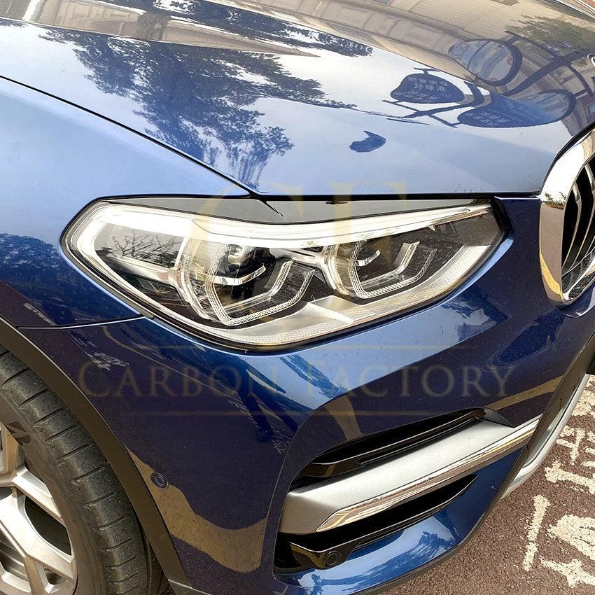 Gloss Black Headlight Trims for BMW G01 X3 G02 X4 18-24-Carbon Factory