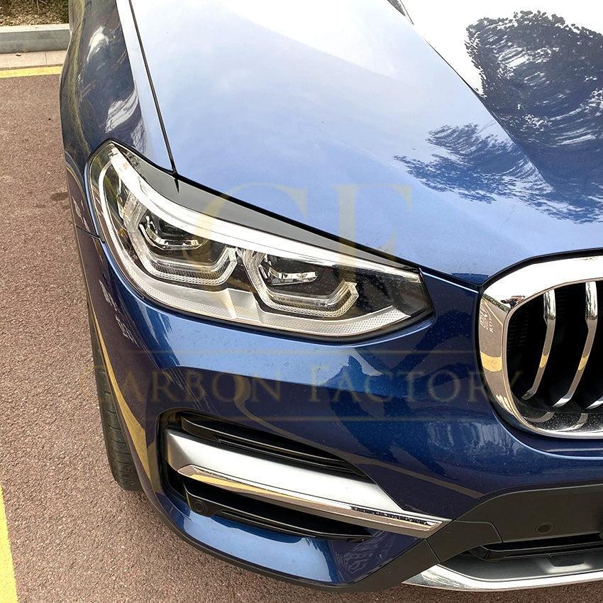Gloss Black Headlight Trims for BMW G01 X3 G02 X4 18-24-Carbon Factory