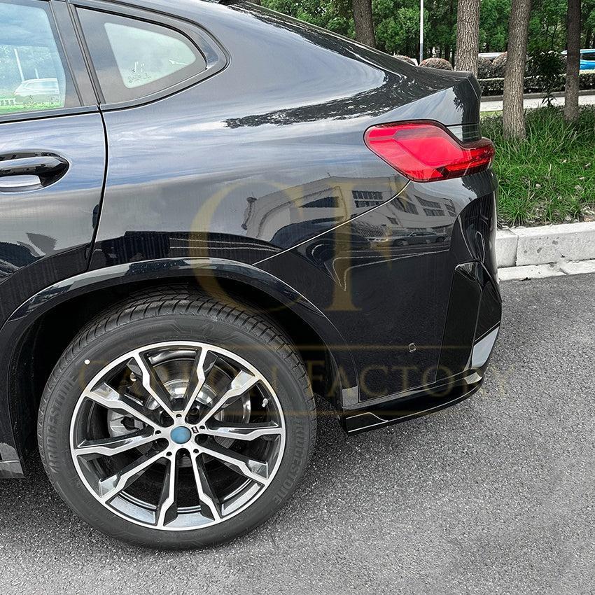 Gloss Black Rear Bumper Spats for BMW G02 X4 LCI 22-24-Carbon Factory