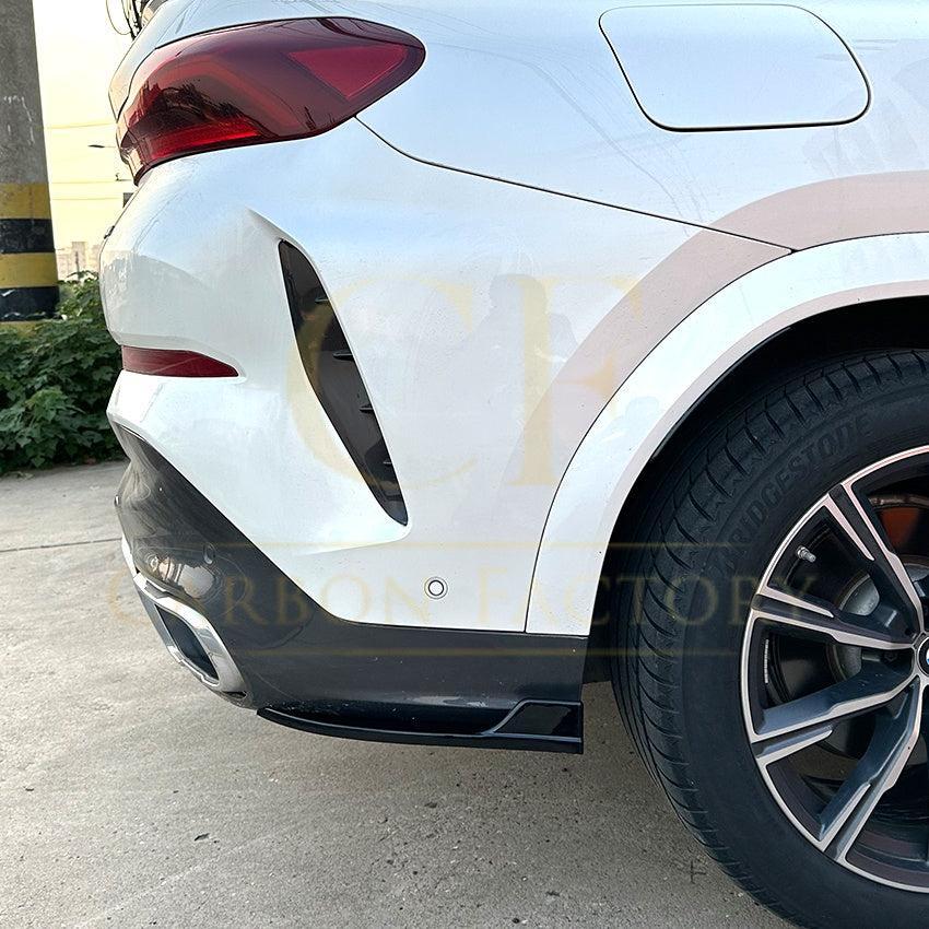 Gloss Black Rear Bumper Spats for BMW G06 X6 Pre-LCI 19-22-Carbon Factory