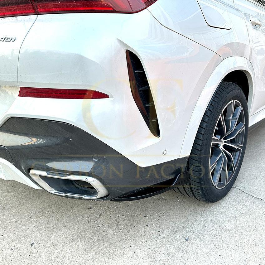Gloss Black Rear Bumper Spats for BMW G06 X6 Pre-LCI 19-22-Carbon Factory