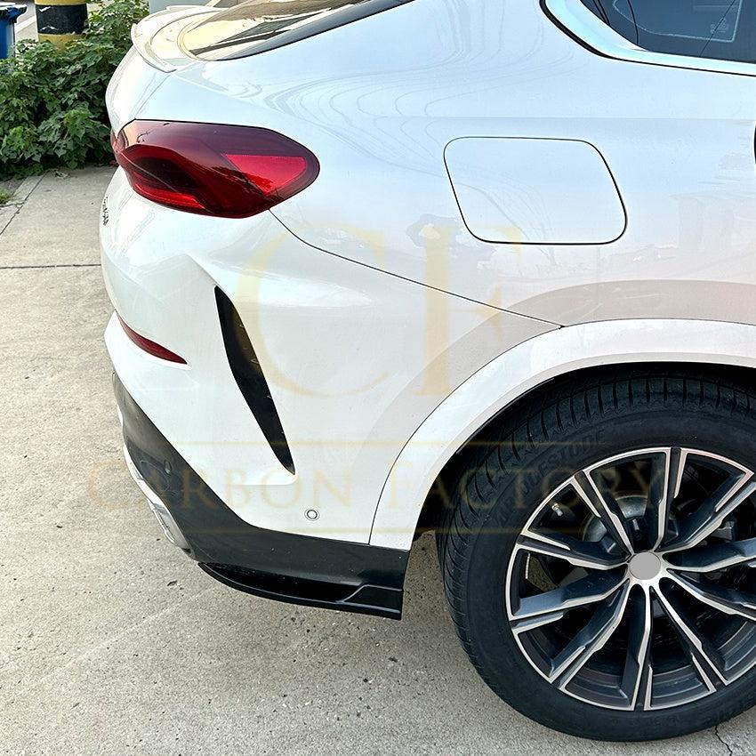 Gloss Black Rear Bumper Spats for BMW G06 X6 Pre-LCI 19-22-Carbon Factory
