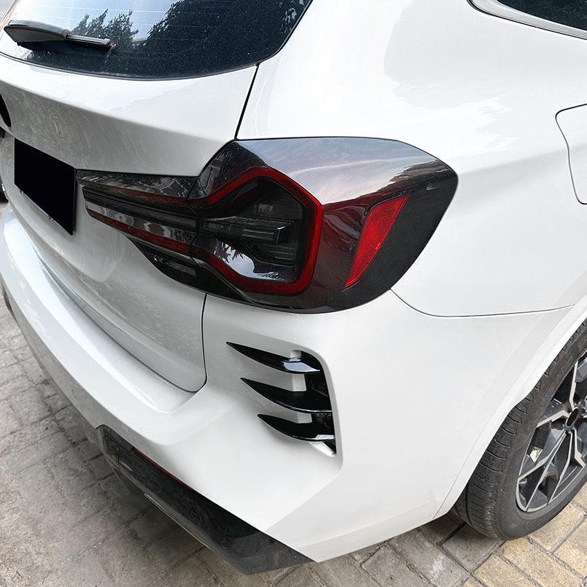Gloss Black Rear Bumper Trims 2 for BMW G01 X3 LCI 22-24-Carbon Factory
