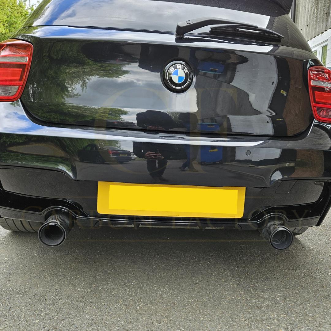 Gloss Black Rear Diffuser Dual Exhaust for BMW F20 1 Series Pre-LCI 12-14-Carbon Factory