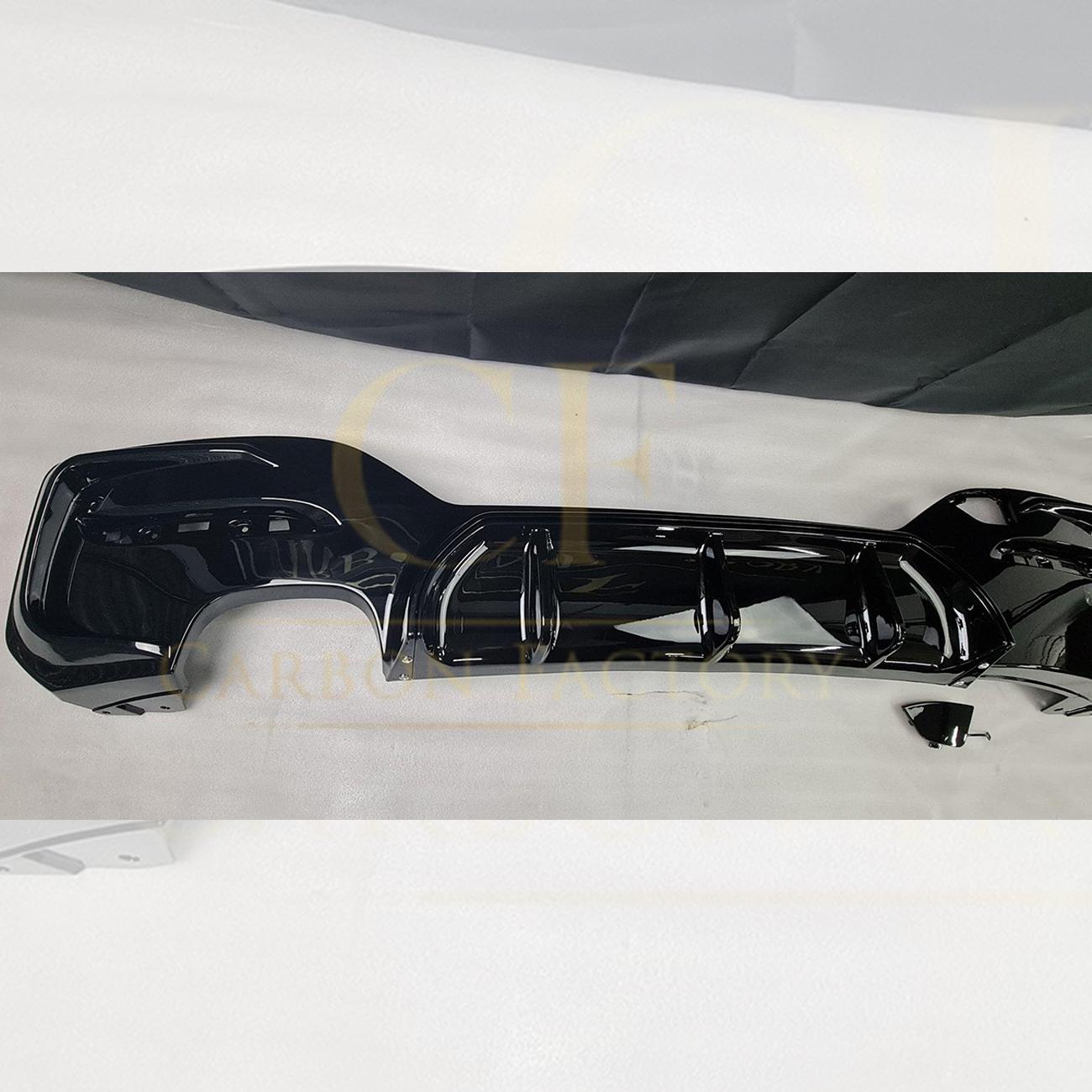 Gloss Black Rear Diffuser Twin Exhaust for BMW F20 1 Series LCI 15-19-Carbon Factory
