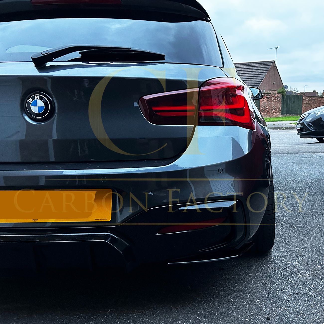 Gloss Black Rear Diffuser Twin Exhaust for BMW F20 1 Series LCI 15-19-Carbon Factory