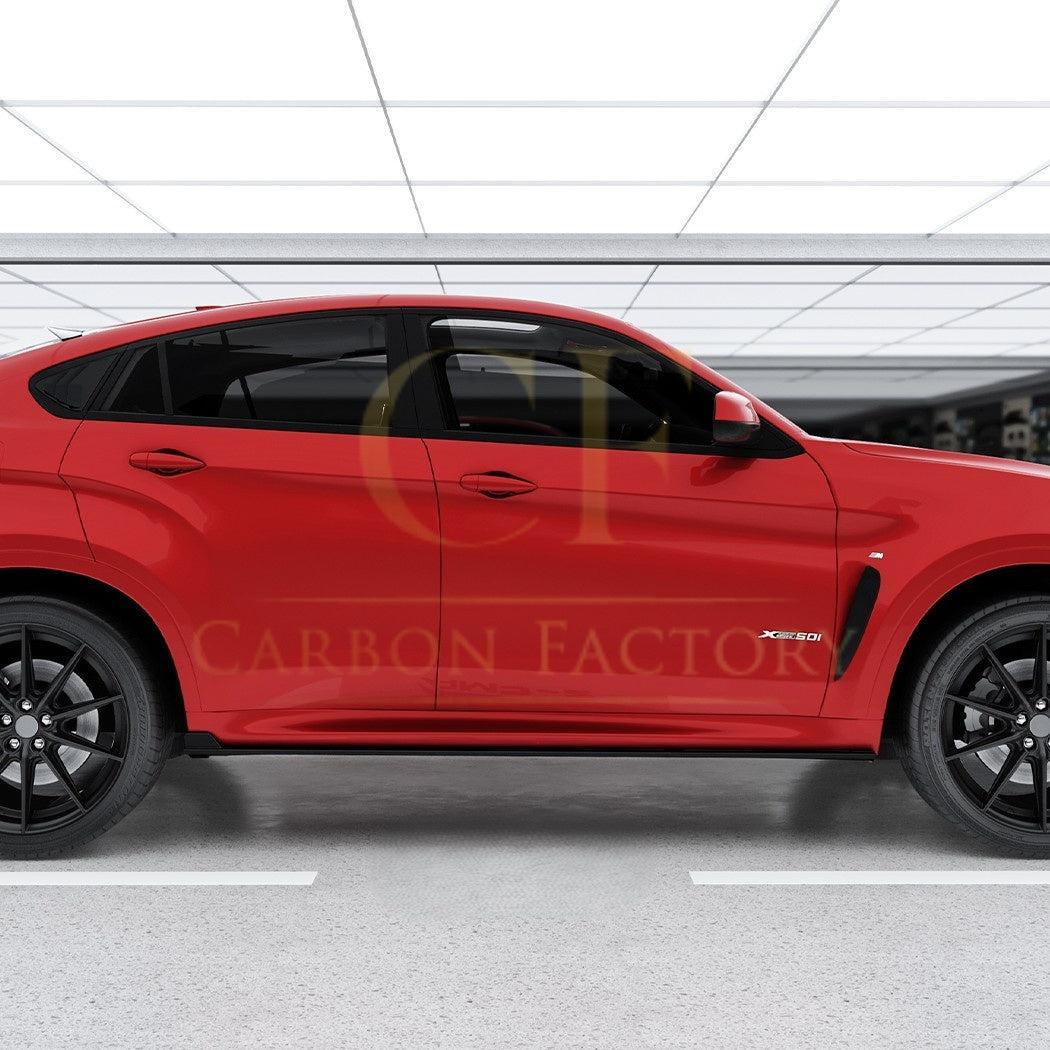 Gloss Black Side Skirts for BMW F16 X6 14-18-Carbon Factory