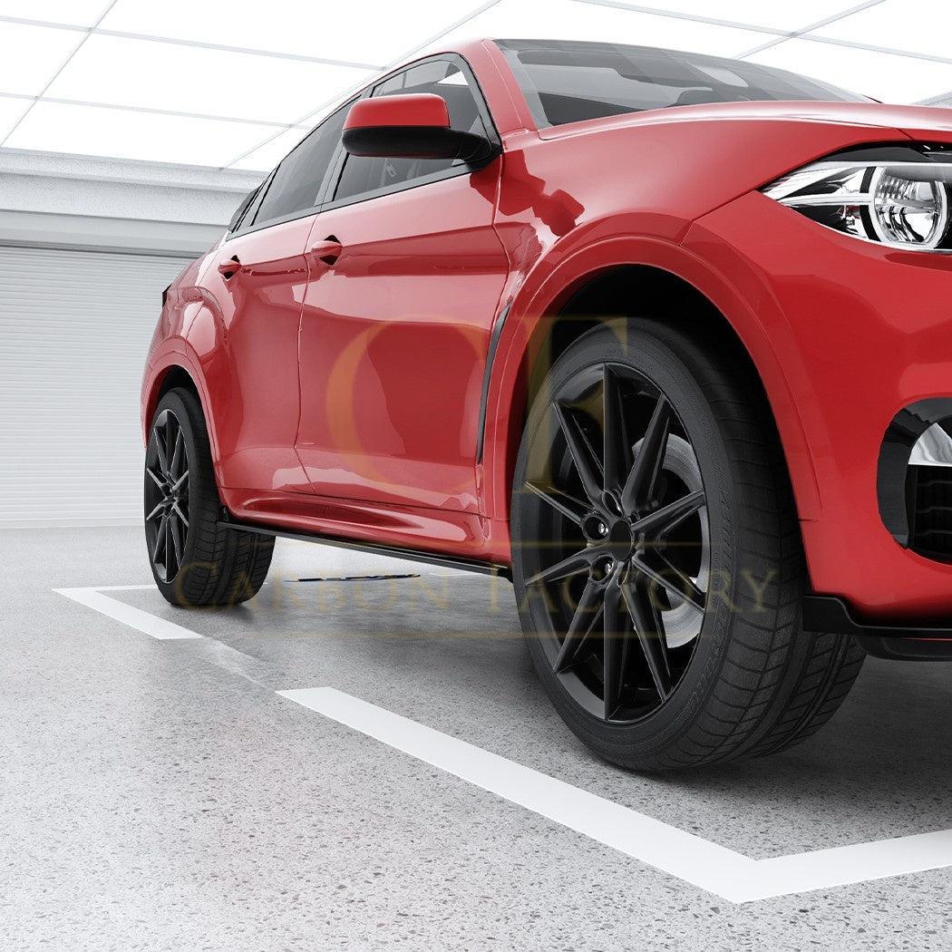 Gloss Black Side Skirts for BMW F16 X6 14-18-Carbon Factory
