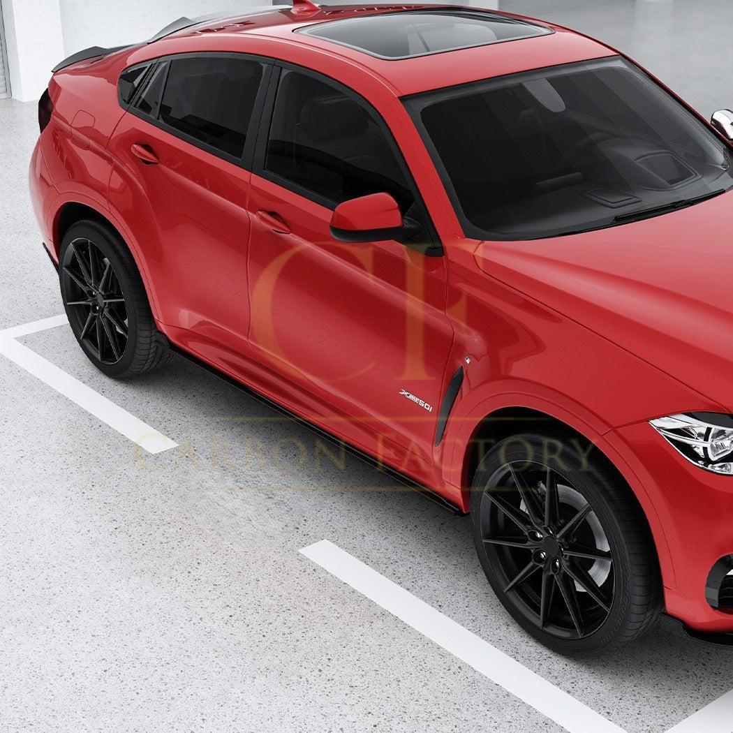 Gloss Black Side Skirts for BMW F16 X6 14-18-Carbon Factory
