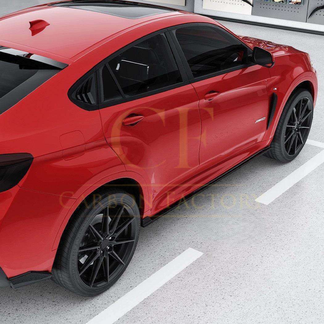 Gloss Black Side Skirts for BMW F16 X6 14-18-Carbon Factory