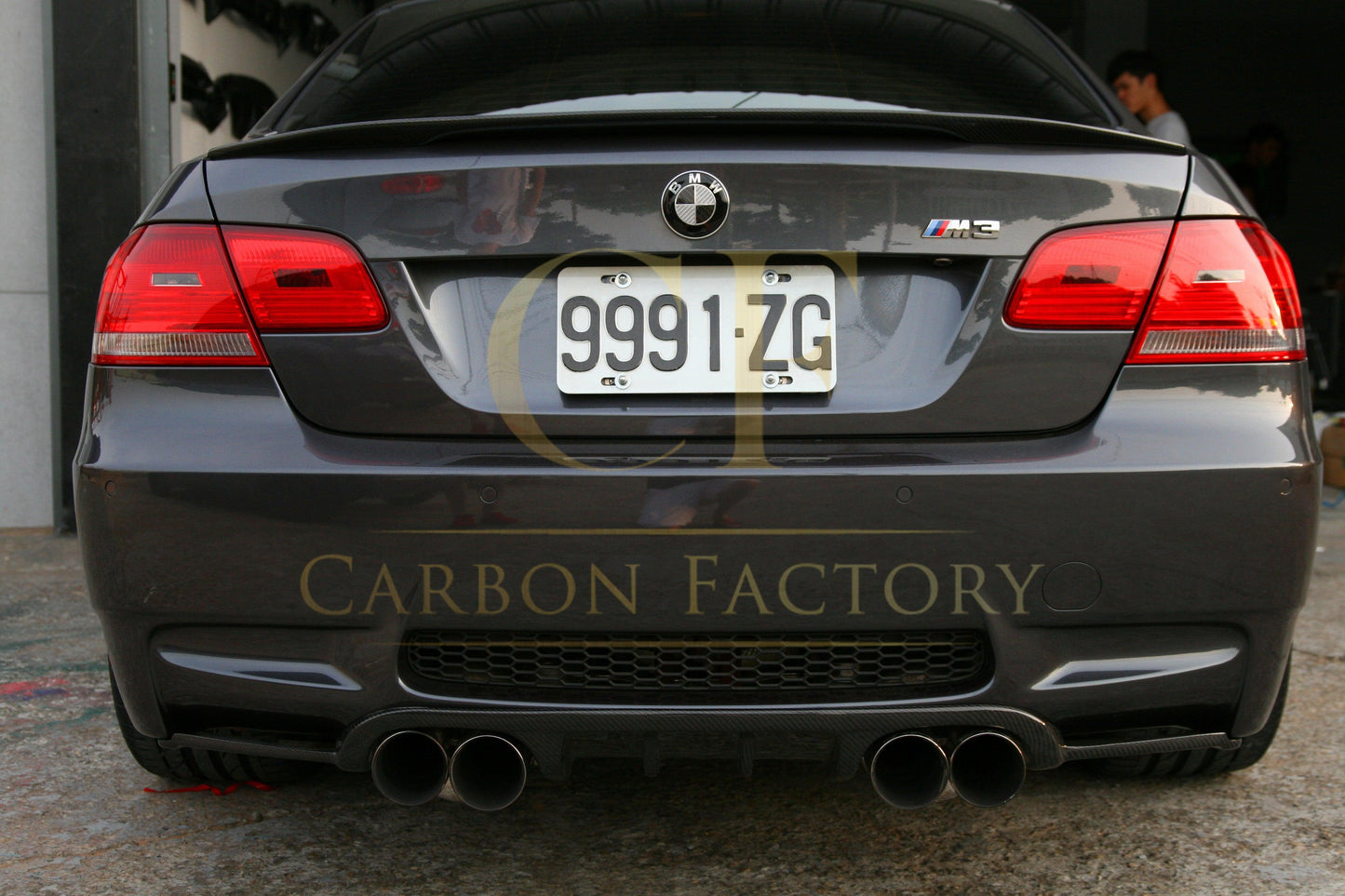 H1 Style Carbon Fibre Rear Diffuser for BMW E92 E93 M3 07-13-Carbon Factory