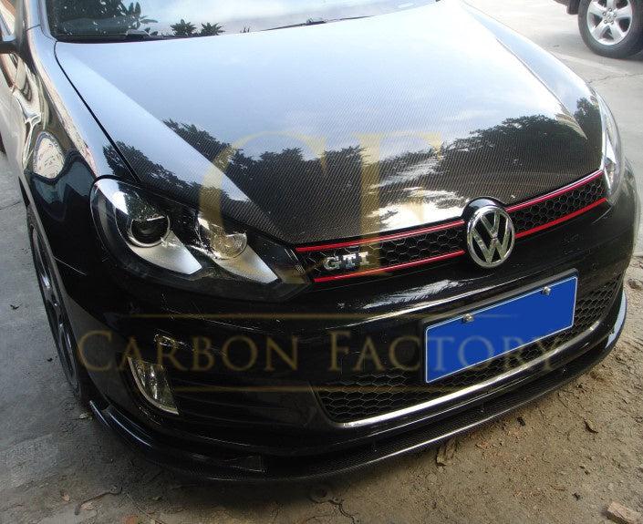 H2 Style Carbon Fibre Front Splitter for VW Golf MK6 GTI 08-13-Carbon Factory