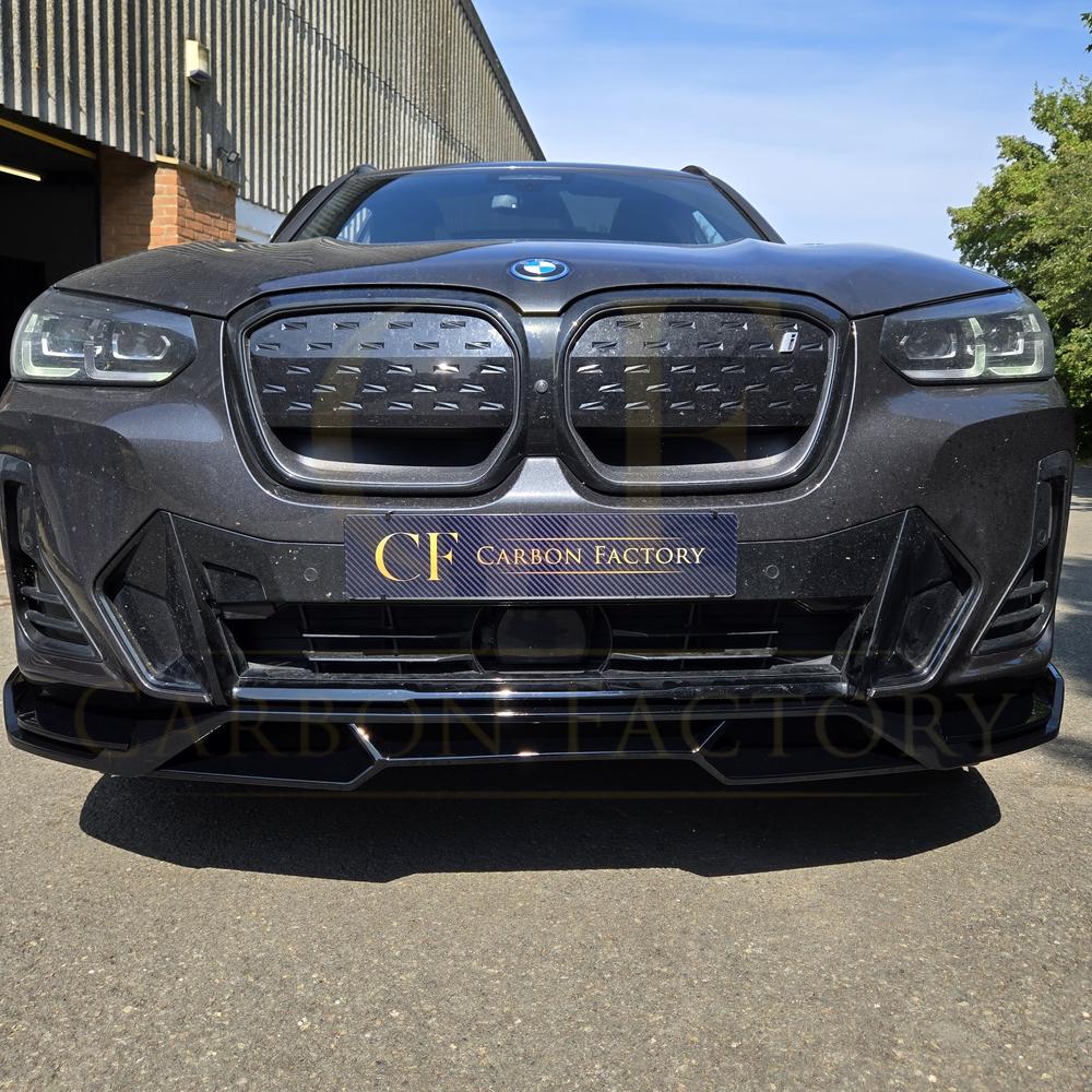 V Style Gloss Black Front Splitter for BMW G01 X3 IX3 G02 X4 LCI 22-24 - Carbon Factory