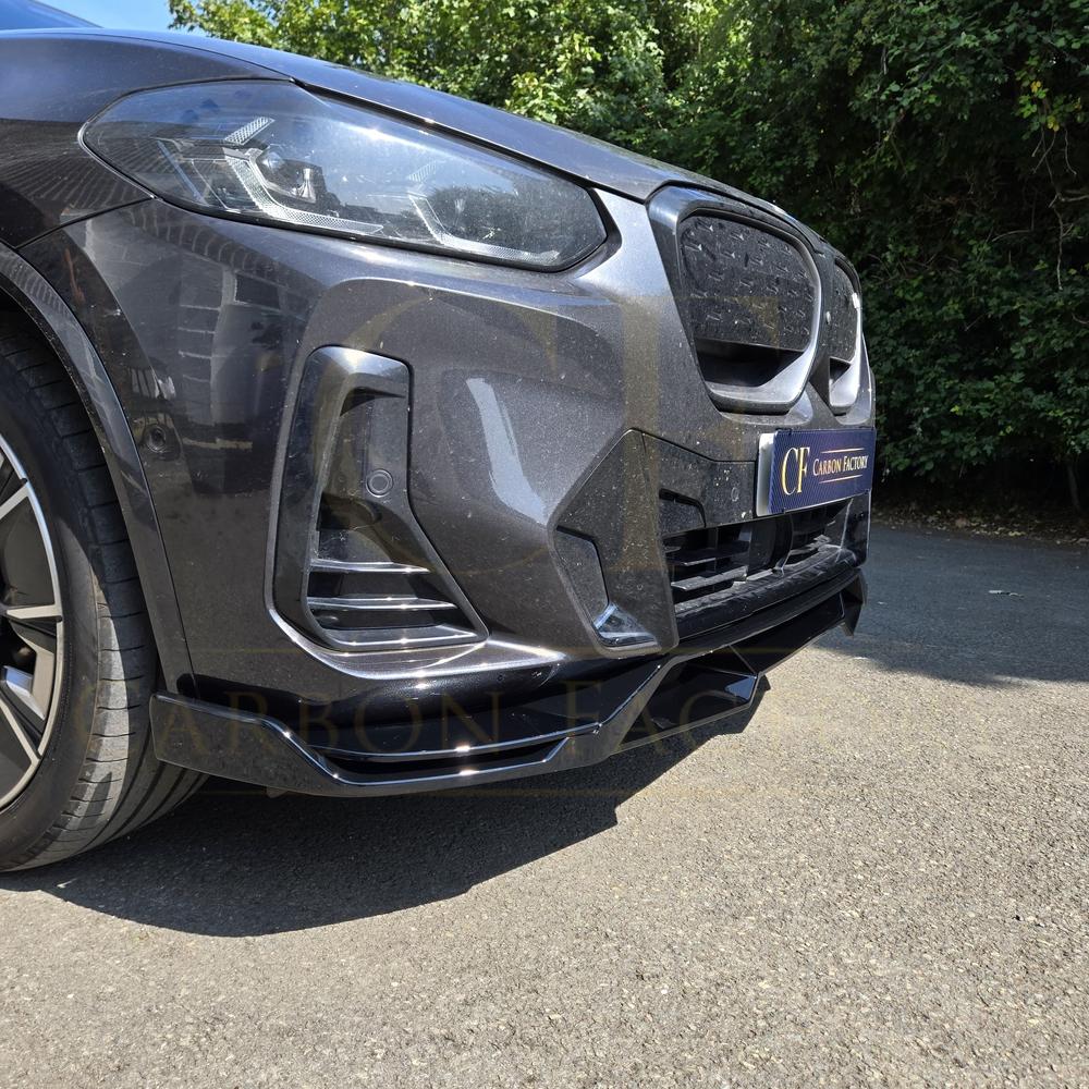 V Style Gloss Black Front Splitter for BMW G01 X3 IX3 G02 X4 LCI 22-24 - Carbon Factory