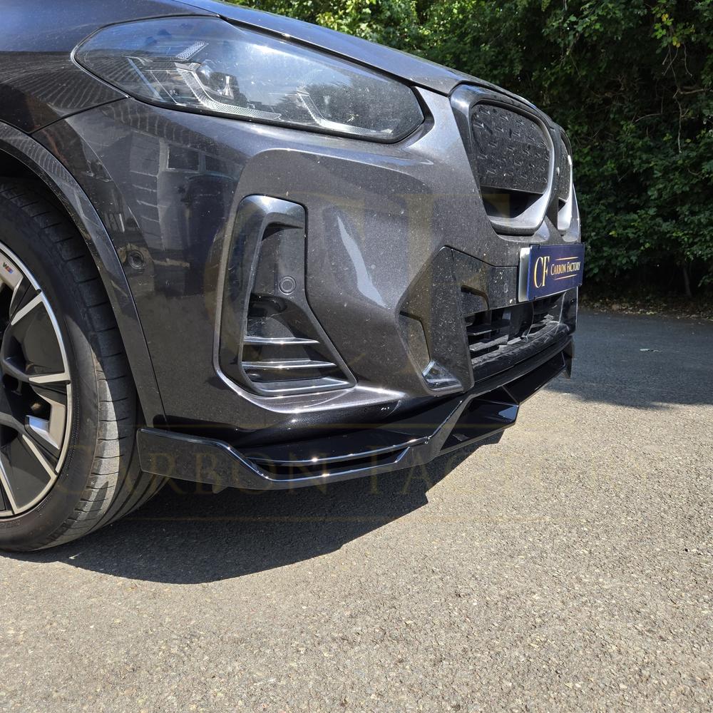 V Style Gloss Black Front Splitter for BMW G01 X3 IX3 G02 X4 LCI 22-24 - Carbon Factory