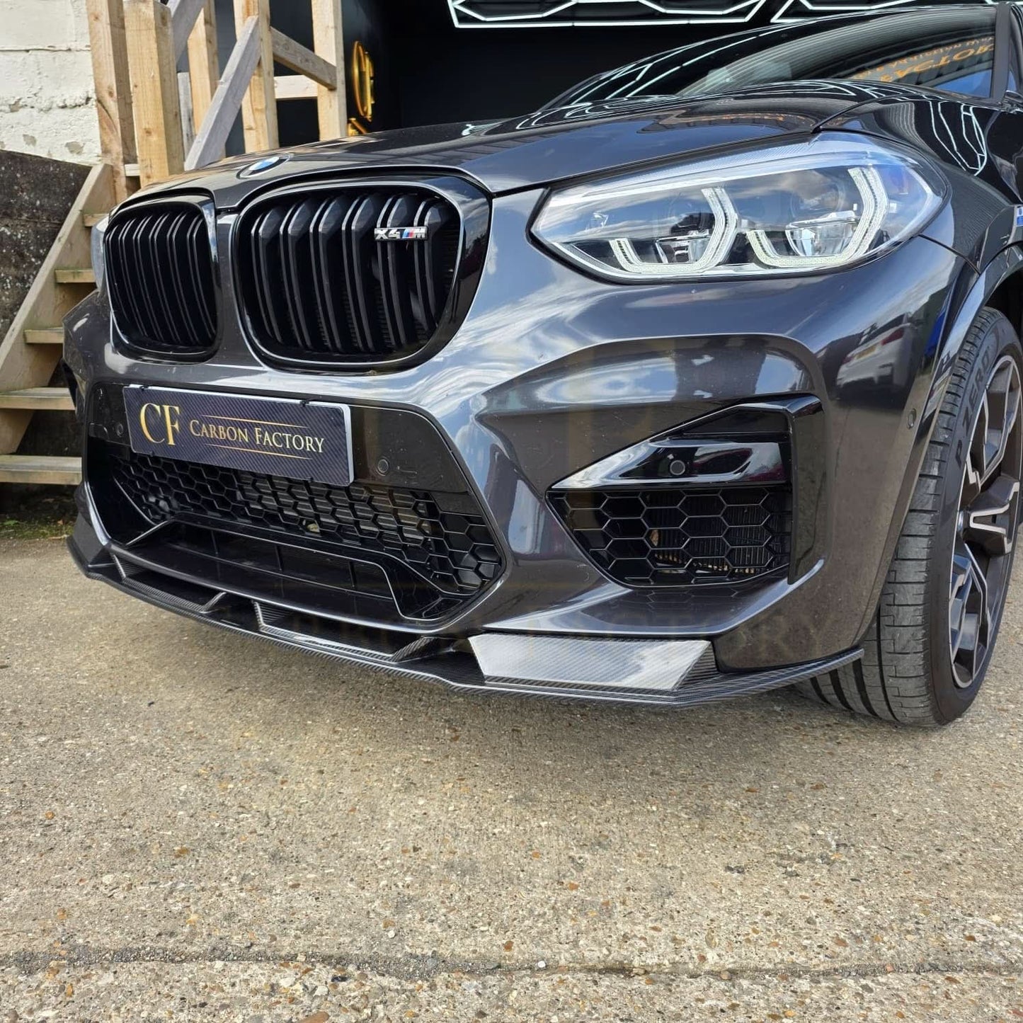 V Style Carbon Fibre Front Splitter for BMW F97 X3M F98 X4M 18-21 - Carbon Factory