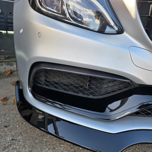 Carbon Factory Carbon Fibre Front Fog Trims (2 Pieces) for Mercedes W205 C63 15-18 - Carbon Factory