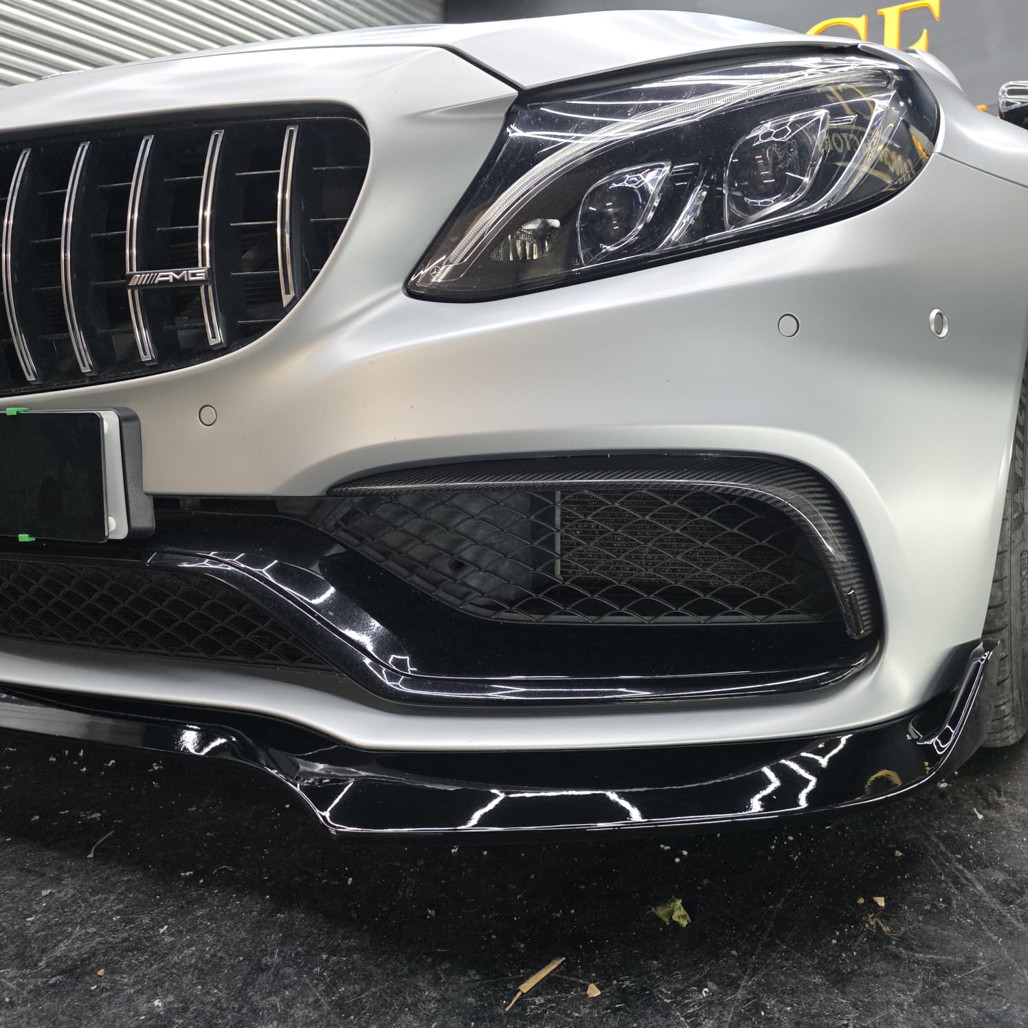 Carbon Fibre Front Fog Trims (2 Pieces) for Mercedes W205 C63 15-18 - Carbon Factory