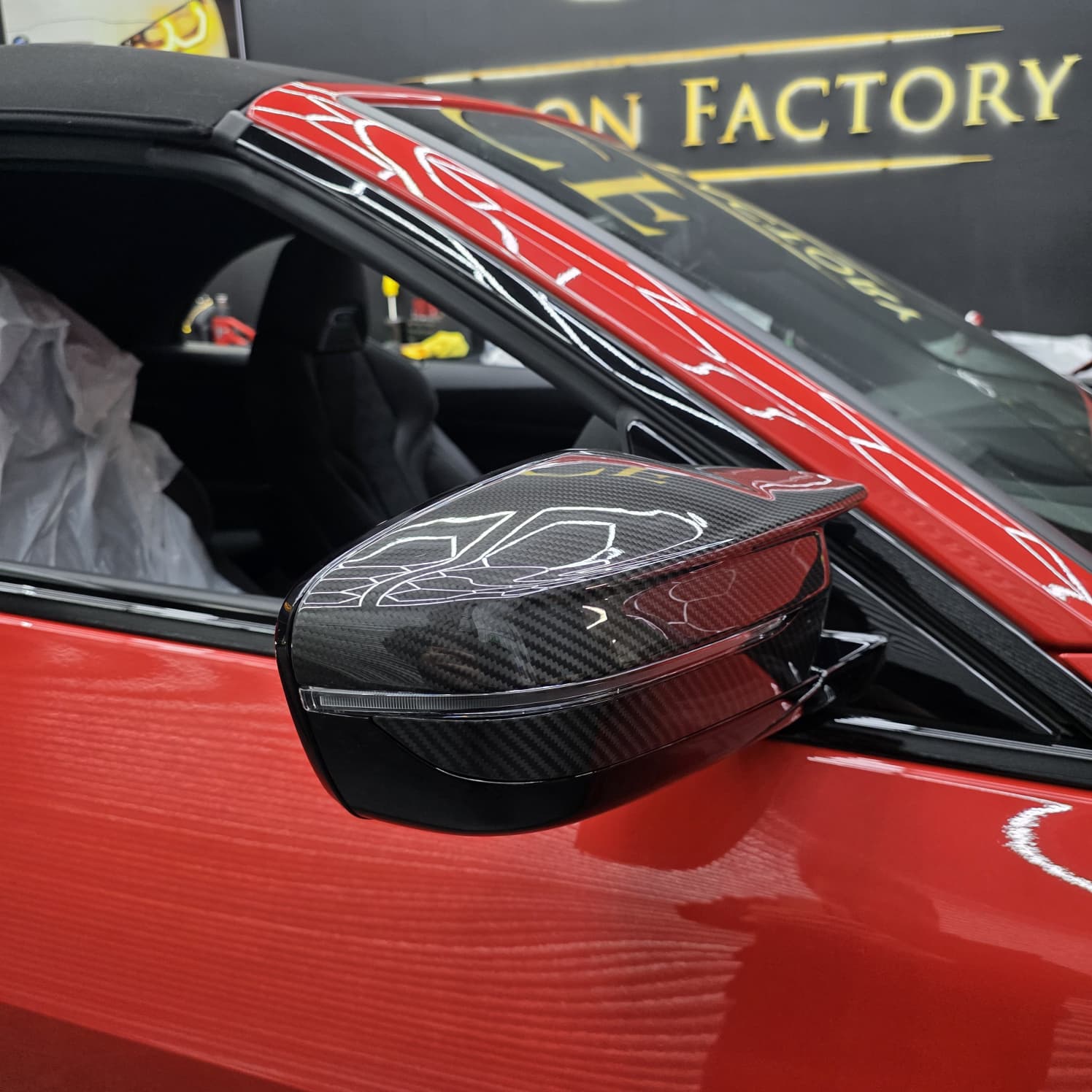 Pre-Preg Carbon Fibre Replacement Mirror Covers for BMW G87 M2 G80 M3 G82 G83 M4 20-Present - Carbon Factory