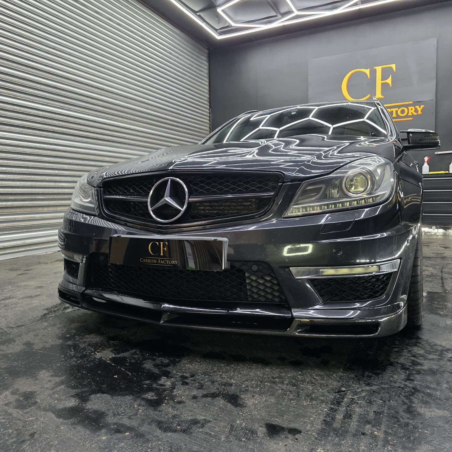 AMG Style Carbon Fibre Front Splitter for Mercedes Benz W204 C63 Facelift 12-14 - Carbon Factory