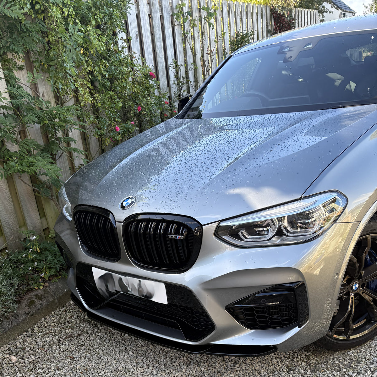 V Style Gloss Black Front Splitter for BMW F97 X3M F98 X4M 18-21