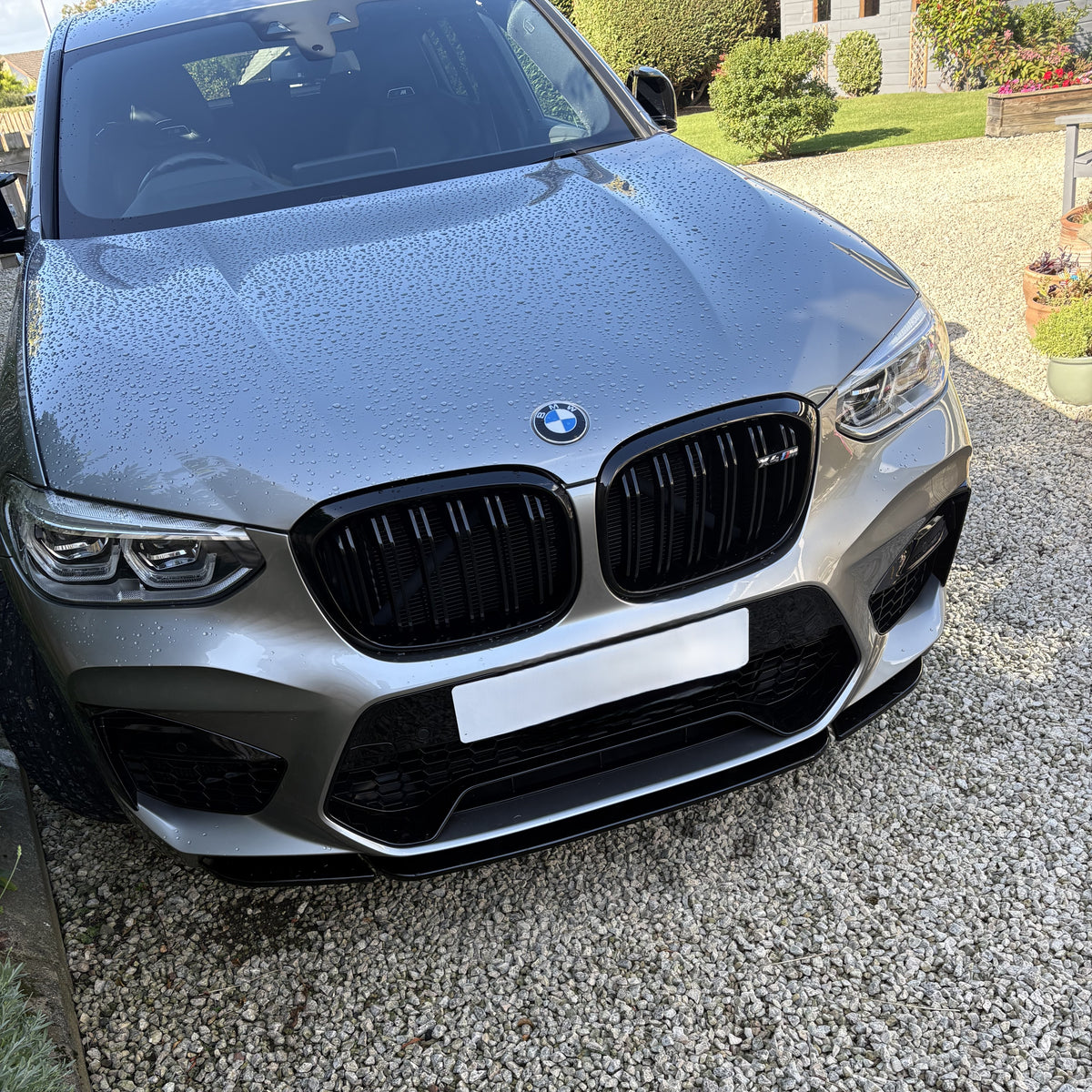 V Style Gloss Black Front Splitter for BMW F97 X3M F98 X4M 18-21