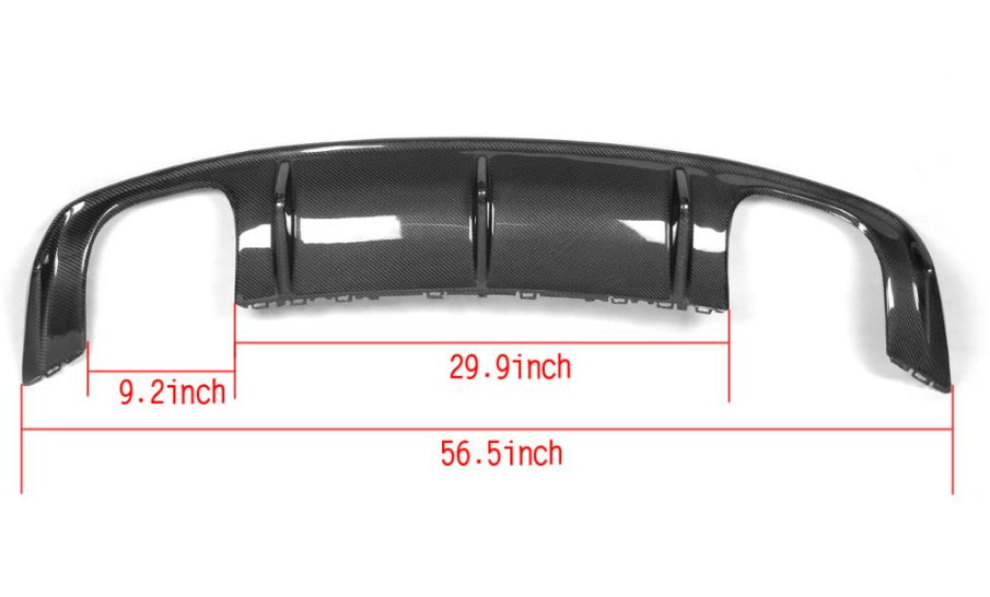 Carbon Fibre Rear Diffuser (Quad Exhaust) for Audi A3 S Line S3 Saloon 13-15 - Carbon Factory