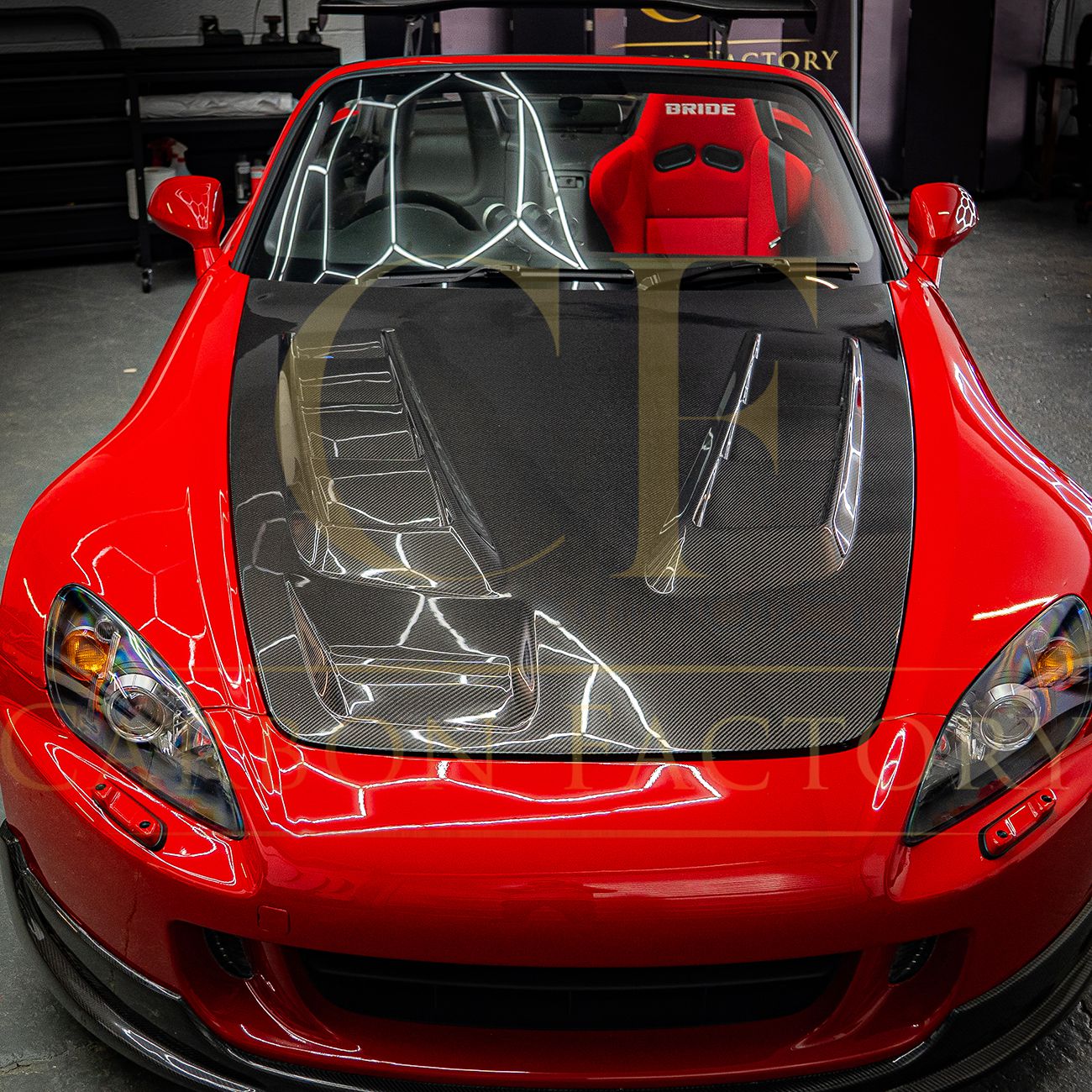 J Style Carbon Fibre Bonnet for Honda S2000 99-09-Carbon Factory