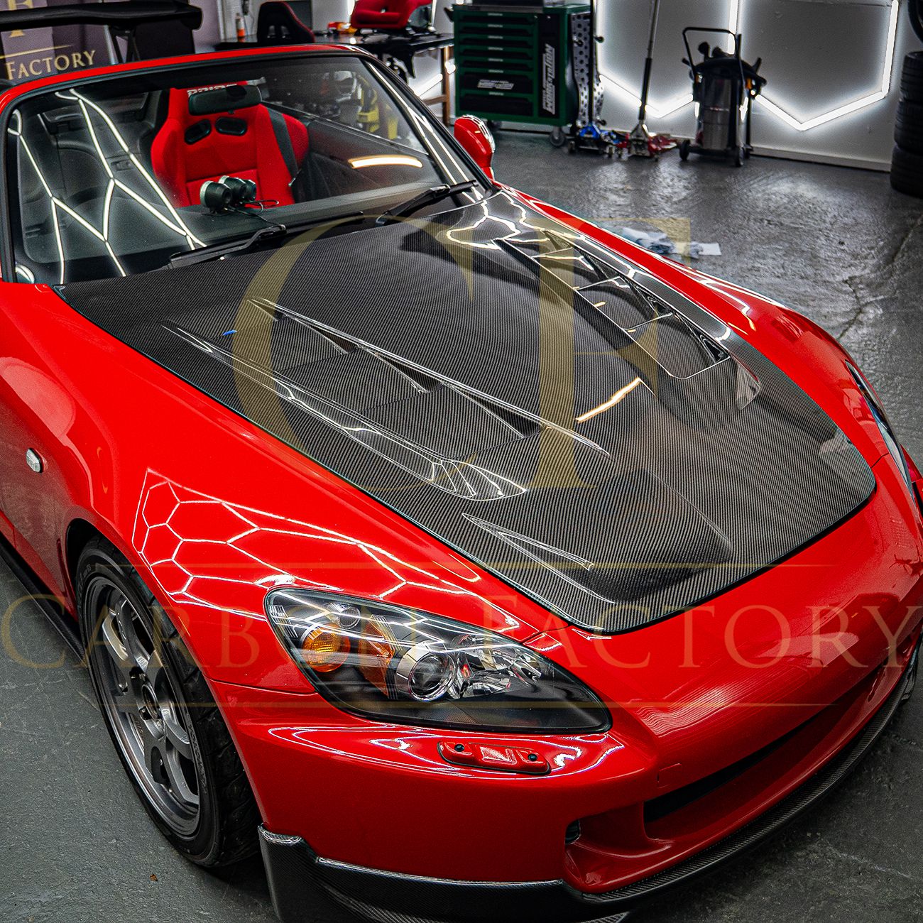 J Style Carbon Fibre Bonnet for Honda S2000 99-09-Carbon Factory