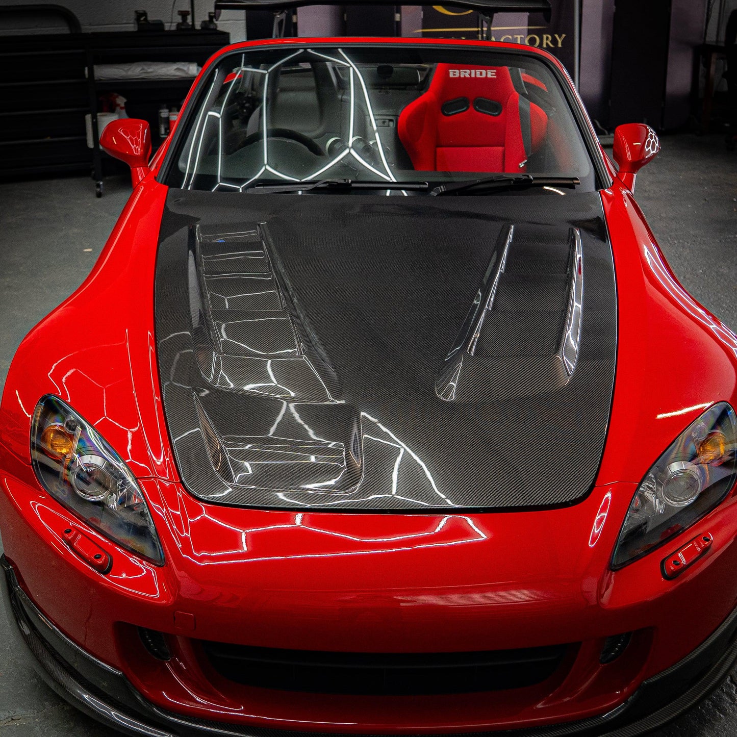 J Style Carbon Fibre Bonnet for Honda S2000 99-09-Carbon Factory