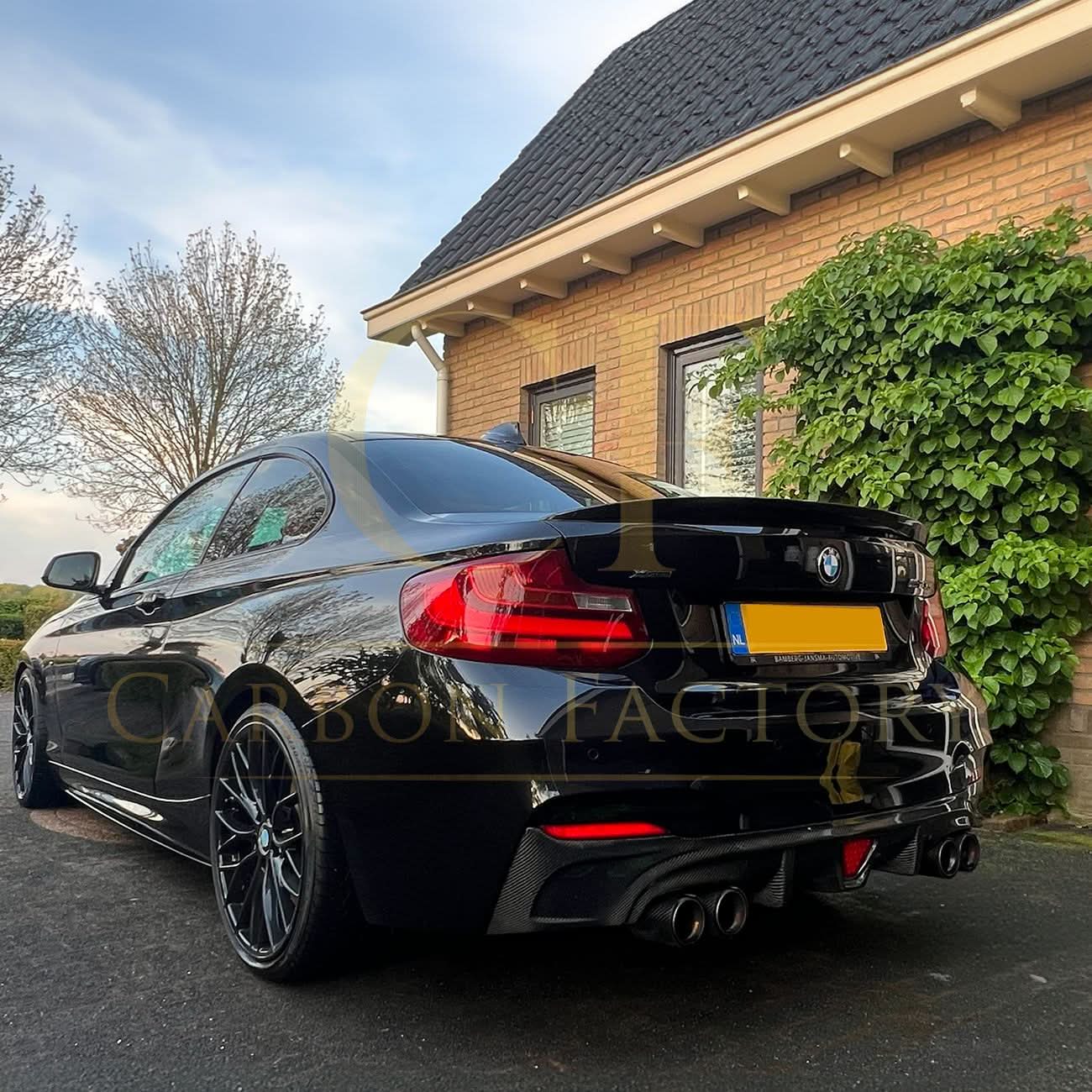 LED Style Carbon Fibre Rear Diffuser for BMW F22 2 Series M Sport 14-21 - Carbon Factory