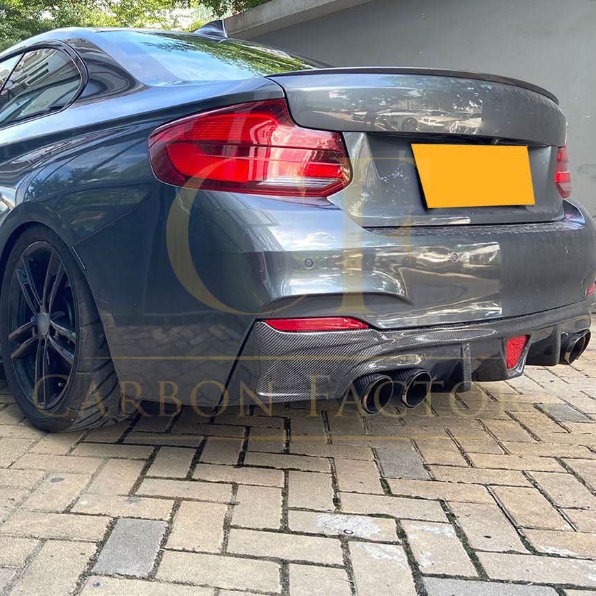 LED Style Carbon Fibre Rear Diffuser for BMW F22 2 Series M Sport 14-21 - Carbon Factory